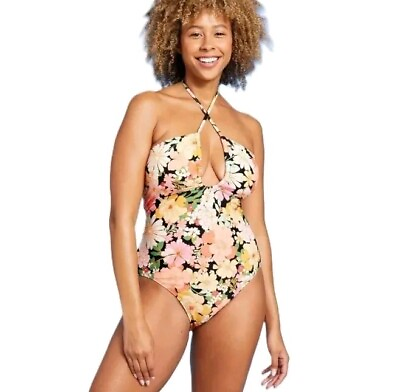 #ad #ad NEW* Womens One Piece Swimsuit Floral Halter Bandeau Medium Coverage Many Sizes $5.37