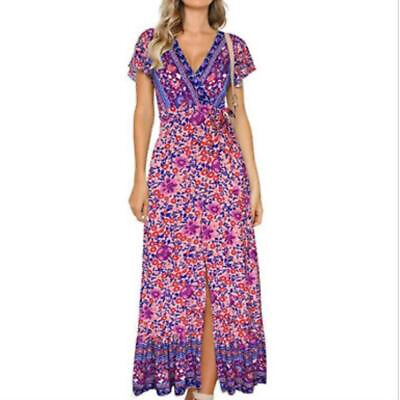 #ad Floral Boho Wrap Maxi Dress Medium $28.00