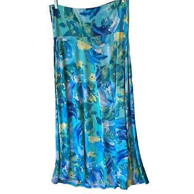 #ad Floral Print Casual Stretchy Summer Beach Maxi Skirt Women Plus Size 1X $24.00