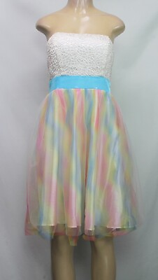 Wedding Evening Cocktail Party Strapless Dress Multicolor Size 12 $19.00