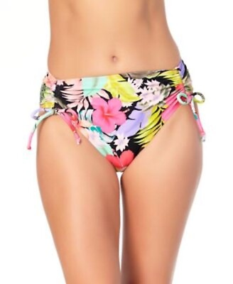 #ad California Waves Large High Waisted Bikini Bottoms Floral Swimsuit Juniors NEW $5.00