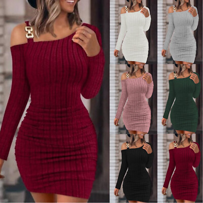 #ad Women#x27;s Midi Wrap Dress Sundress Long Sleeve Party Sexy Casual Slim Fashion O $19.11
