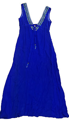 #ad Revolve Karina Grimaldi 100% Silk Maxi Dress XSmall Electric Blue NWT $398 $125.00