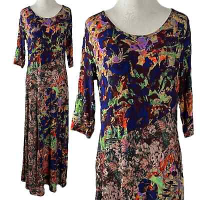#ad Soft Surrounding Maxi Dress Small Bohemian Gypsy Rayon Estelle Floral $39.20
