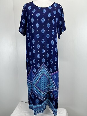 #ad Unbranded Maxi Dress Sz M VGUC Short Sleeve Cover up $20.00