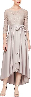 #ad Alex Evenings Women#x27;s Satin Ballgown Dress with Pockets Petite and Regular Size $473.33