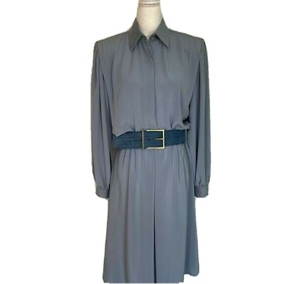 Adolph Schuman For I.Magnin Womens Dress Micro Suede Collar Cuffs Elastic Waist $76.48