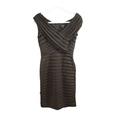 #ad Tadashi Shutter Pleat Bodycon Bandage Dress in Brown Cocktail Party Women#x27;s SP $34.99