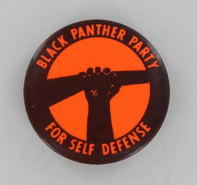#ad Black Panther Party For Self Defense 1967 Original Button Gun Fist Huey Newton $99.00