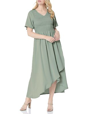 Zattcas Maxi Dresses for Women Summer Short Sleeve Long Dresses Green Medium $23.19