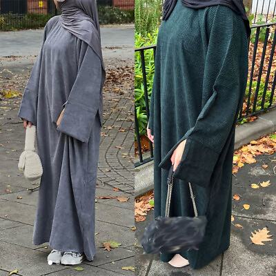 #ad #ad Muslim Women Long Sleeve Maxi Dress Abaya Dubai Turkey Robe Islamic Party Gown C $64.55