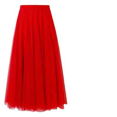 #ad Pleated Skirt Mesh Gauze Mid length Large Swing Dance Long Skirts for Women $23.22