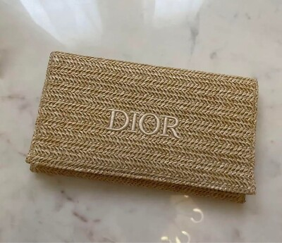 Christian Dior Clutch Pouch 2023 Summer 14×23cm Rattan Beige Novelty Japan $81.00