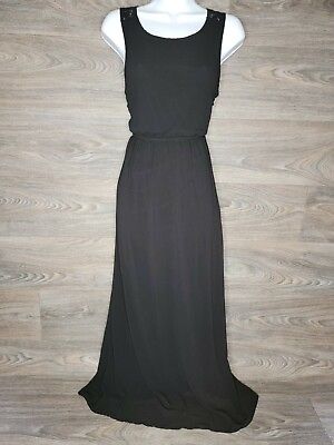 #ad Forever 21 Womens Maxi Dress Size Medium Sleeveless Black long $12.13