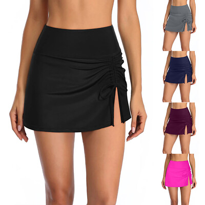 Women#x27;s Swim Skirt High Waisted Bathing Suit Skirt Bikini Bottoms For Women $10.54