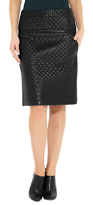 #ad Quilted Leather Skirts for Girls and Women Summer Genuine Sheep Leather Skirt $161.10