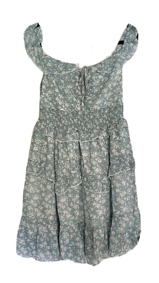 Women’s Turquoise Tiered Floral Sun Dress Size MEDIUM $13.90