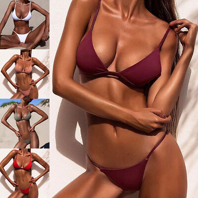 #ad Women Sexy Bikini Set Push Up Padded Bra Swimsuit Beachwear Swimwear Bathing $12.99