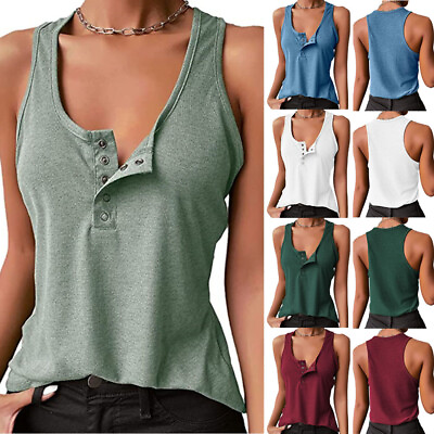 #ad #ad Women Summer Cotton Low cut Vest Sleeveless T Shirt V Neck Tank Top Camisole US $11.39