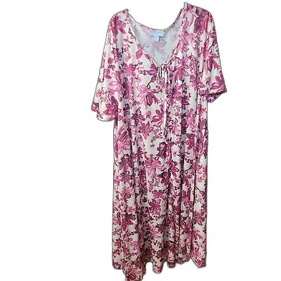 FLOWERED PLUS SIZE DRESS WITH FRONT TIE $9.60