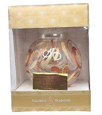 #ad Dillard#x27;s Trimmings Glass Blown Ornament Hand Painted Italy Gold amp; Copper Colors $17.50