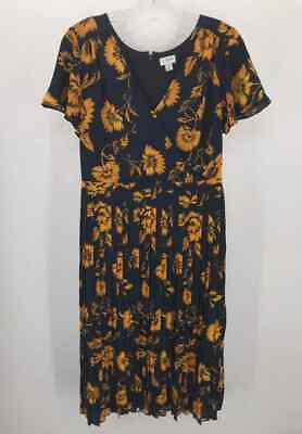 #ad J Crew Navy Size 10 Floral Maxi Short Sleeve Dress $23.19