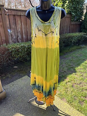 #ad MAMTA GreenYellow Sun Dress One Size $11.49