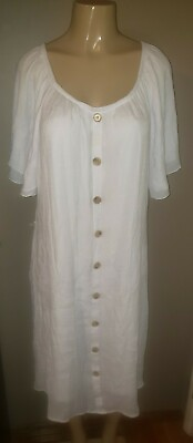 #ad Mlle Gabrielle Boho Chic Maxi White Dress Size 2X $29.95