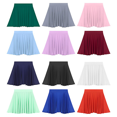 #ad #ad Women#x27;s Flared Skirts Short Plain Skirt Basic Mini Skirts Solid Color Holiday $9.99