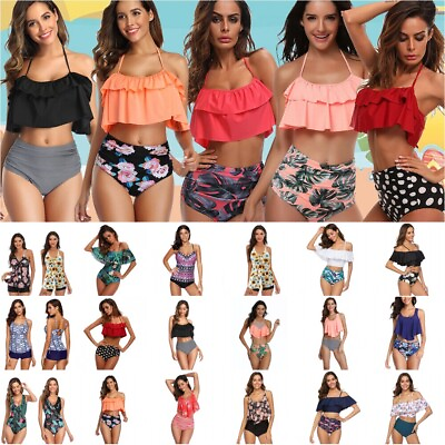 #ad #ad Women#x27;s High Waisted Bikini Set Tankini Swimwear Swimsuit Bathing Suit Beachwear $12.21