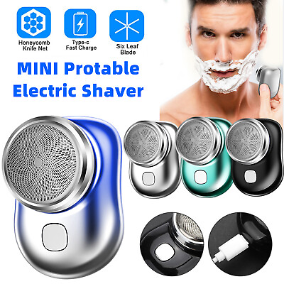 #ad Mini Shave Portable Electric Razor for Men USB Rechargeable Shaver Home Travel $10.99