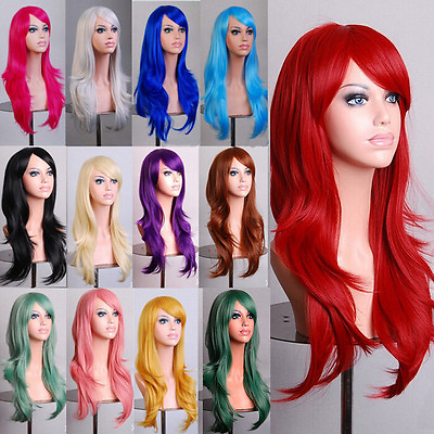 Lady Fashion 70cm Full Curly Wigs Cosplay Costume Anime Party Hair Wavy Long Wig $9.99