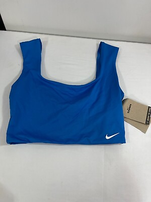 #ad #ad Nike Womens Essential Swim Crop Top Size Small Blue New With Tags Swim $13.49