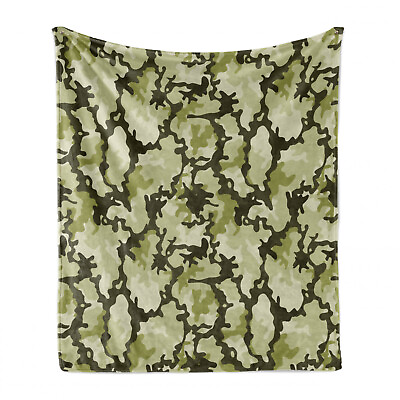 Ambesonne Green Print Soft Flannel Fleece Throw Blanket Plush for Indoors $32.99