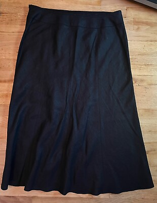 #ad Talbots Skirt Women 16 Black 100% Pure Irish Linen Gored Flared Midi Maxi $24.99