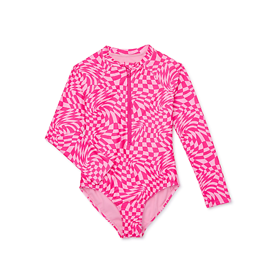#ad Wonder Nation Girls Zip Up Rashguard 1Pc Swimsuit w UPF 50 Size: X Lg. 14 16 $18.99