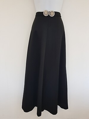#ad #ad Vintage Skirt Long Black Maxi Smart Retro Size 12 Evening Work Size 12 Gothic GBP 45.00