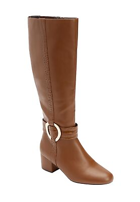 #ad Comfortview Wide Width Vale Wide Calf Boot Tall Knee High Low Heel Women#x27;s $108.85