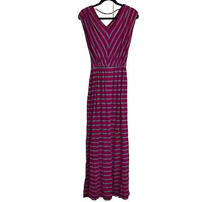 #ad Mossimo Womens Sz S Pink and Gray Striped Maxi Dress $5.39