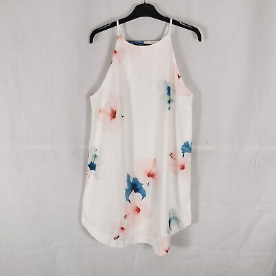 #ad Ladies Dress Size M 12 YOINS White Floral Micro Mini Tunic Party Evening GBP 13.99