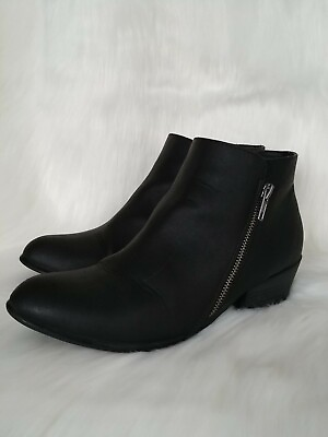 #ad MASSINI Black ZIP Up Ankle Boots Womens Size 10 M EUC.. $17.99