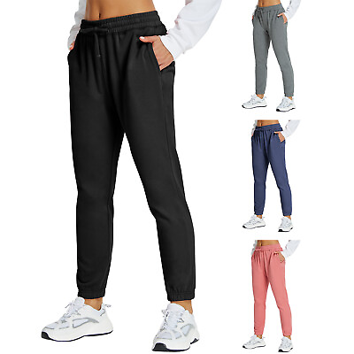 Women Sweatpants High Waisted Workout Joggers French Terry Lounge Pockets Pants $15.99