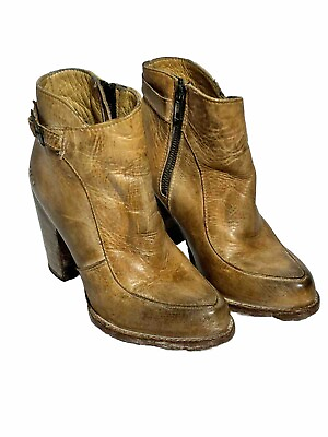 #ad Bed Stu Womens Boots Size 7.5 Isla Tan Distressed Leather Rustic Western AC $92.50