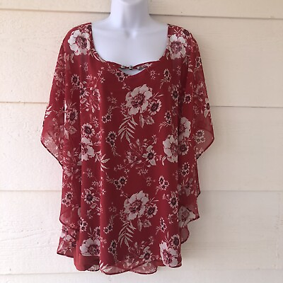 Beautiful Est 1946 Blouse Sz 22 24W Flowy Floral Boho Cover Over Sleeveless $18.00