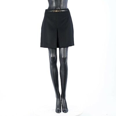 #ad CELINE 1950$ Black Mini Skirt Triomphe Wool Flannel $636.00