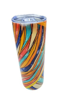 #ad Cute Tumbler 20 oz Skinny Tumbler Stainless Steel And Artistic Design $19.88