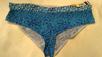 #ad Women#x27;s Bikini panties plus size 3X BLUE ANIMAL BOYLEG geo trim D6scj $12.99