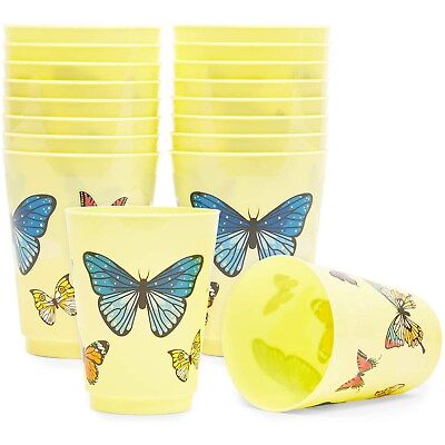 Plastic Cups for Butterfly Birthday Party 16 oz 16 Pack $12.99