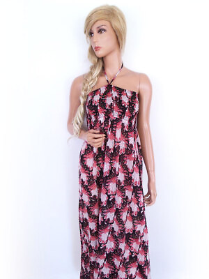 #ad Size S Pink Long Maxi Dress Cotton Sleeveless $25.87
