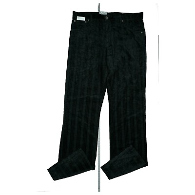 #ad ALBERTO Skirt Men#x27;s Jeans Corduroy Velvet Stretch Trousers 102 W35 L34 Black New $79.44